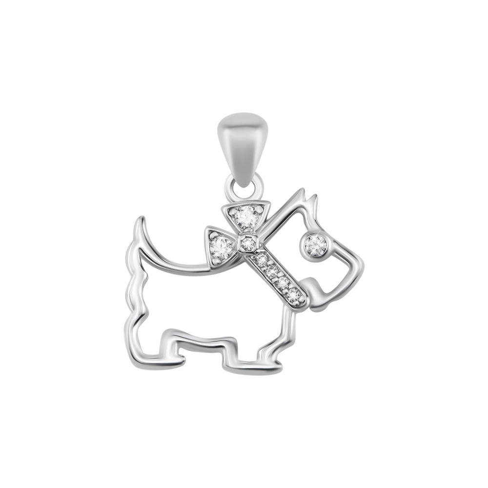 Серебряная подвеска Собачка с фианитами. Артикул UG5SZDP03618