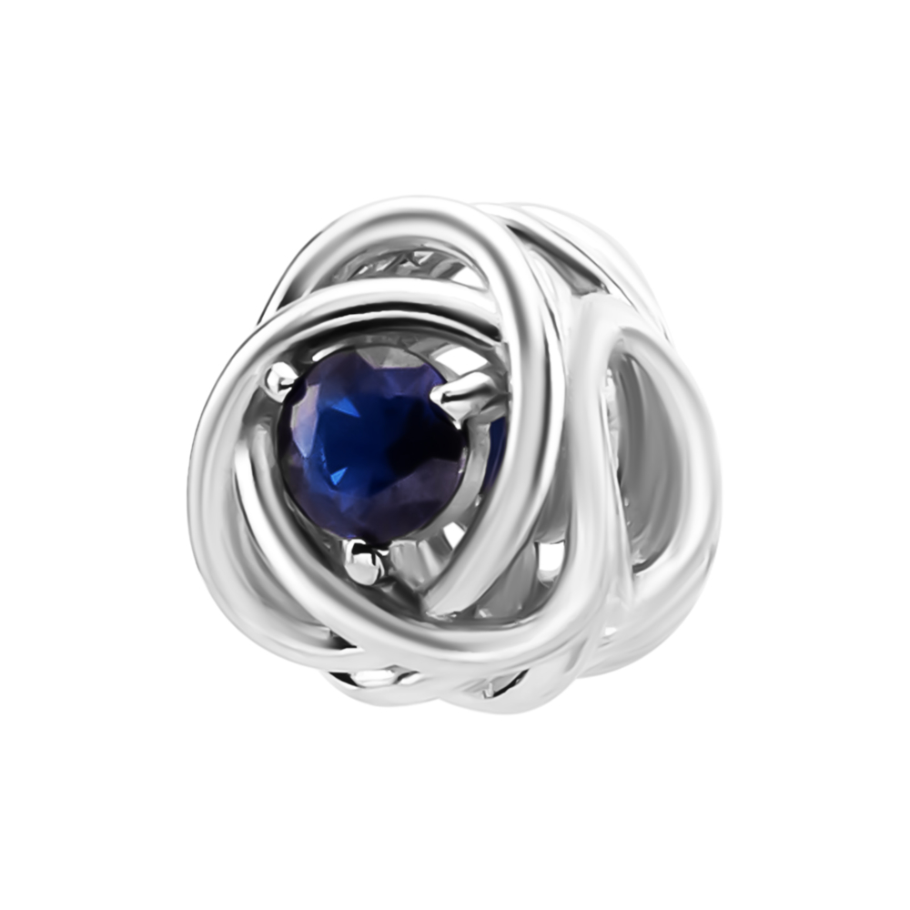 Серебряная бусина шарм с фианитом. Артикул UG5SZDP04020