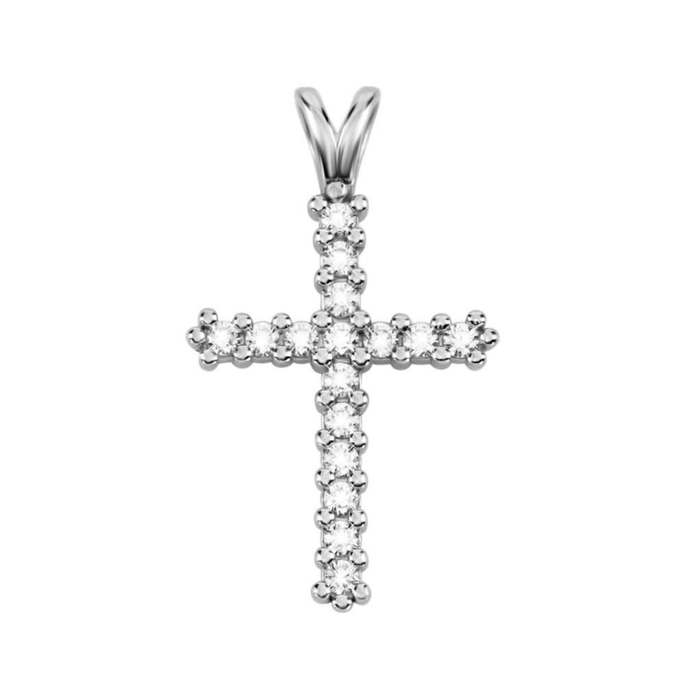 Серебряная подвеска Крестик с фианитами. Артикул UG5SZDP10405