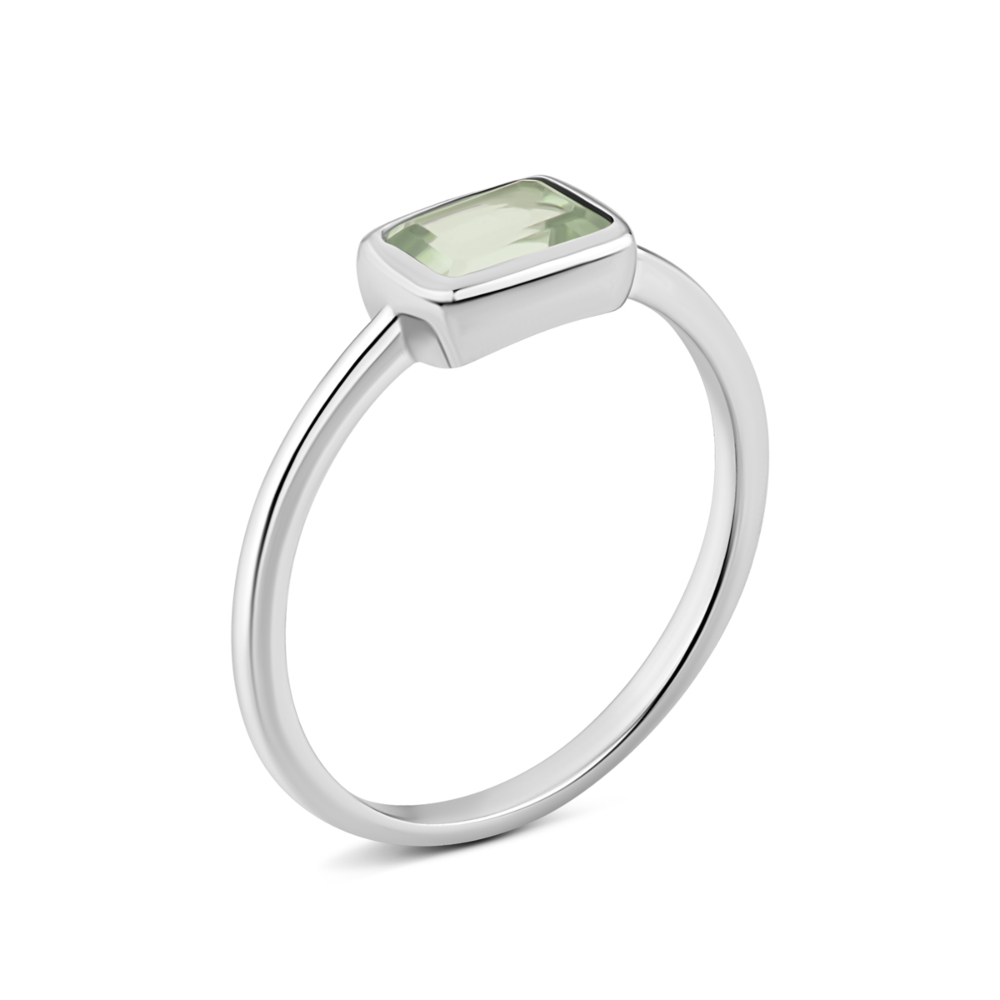 Серебряное кольцо с зеленым кварцем. Артикул UG5SZDR03017 п кв.з.