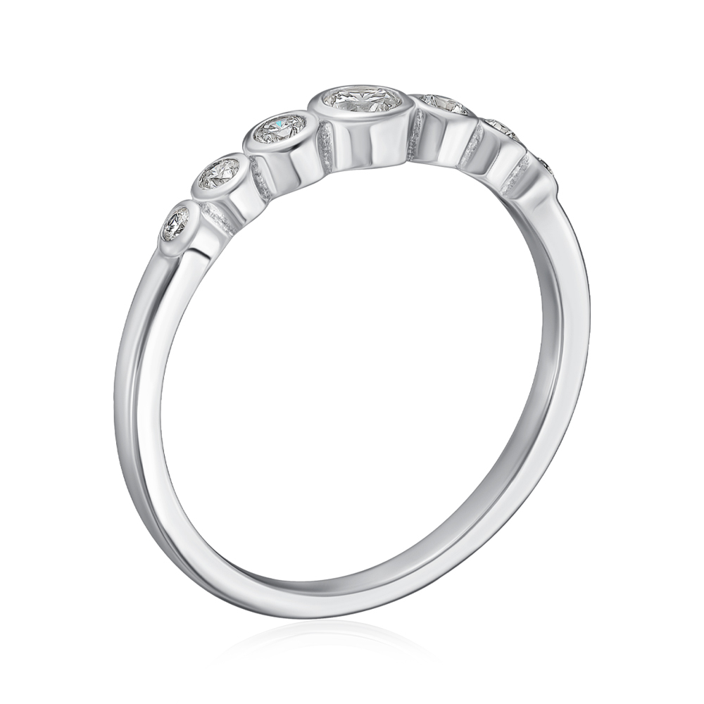 Серебряное кольцо с фианитами. Артикул A03664-R/12/1