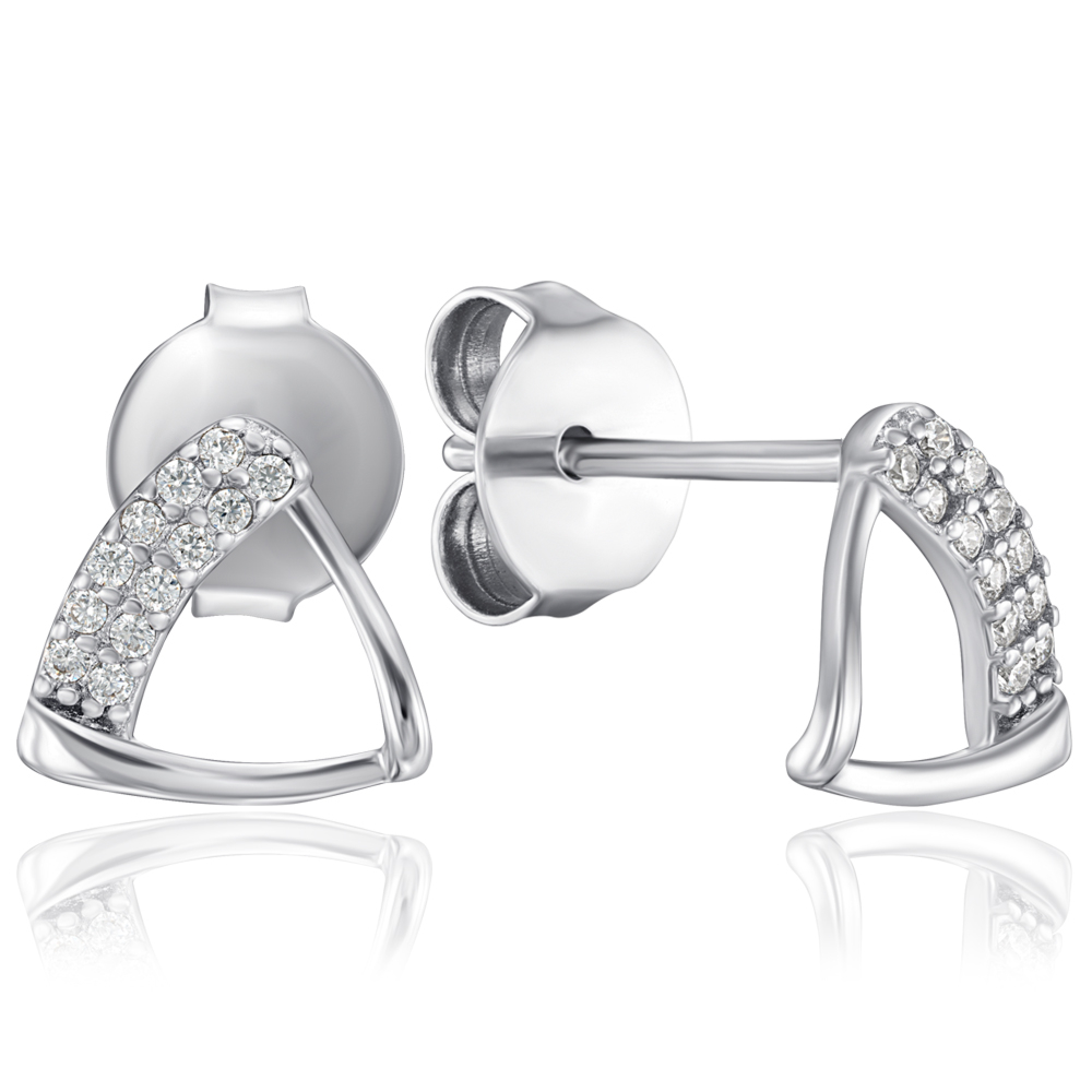 Серебряные серьги с фианитами. Артикул AE02885-E/12/1