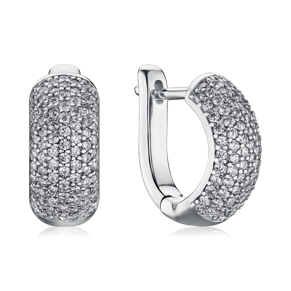 Серебряные серьги с фианитами B00072-E/12/1