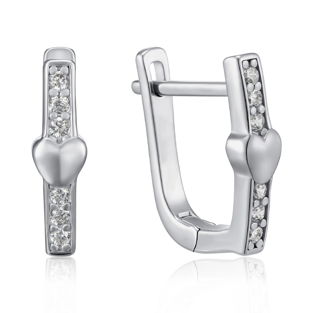 Серебряные серьги с фианитами. Артикул B02032-E/12/1