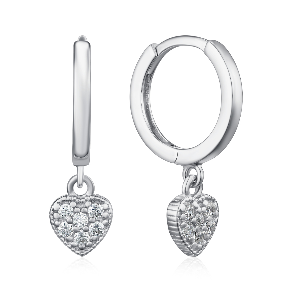 Серебряные серьги с фианитами. Артикул B04542-E/12/1
