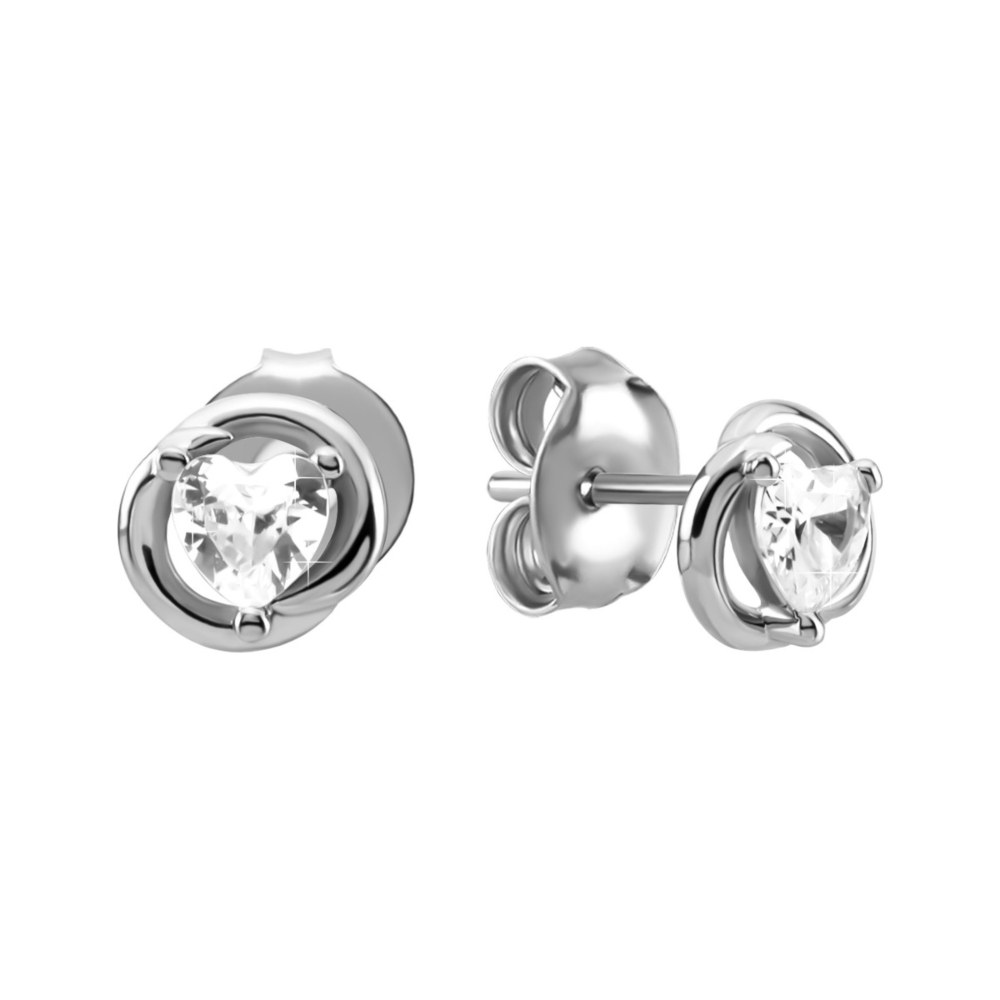 Серебряные пусеты с фианитами. Артикул UG5B12743