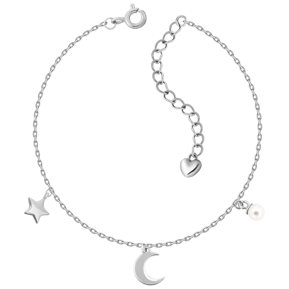 Серебряный браслет с жемчугом. Артикул UG5BR32850