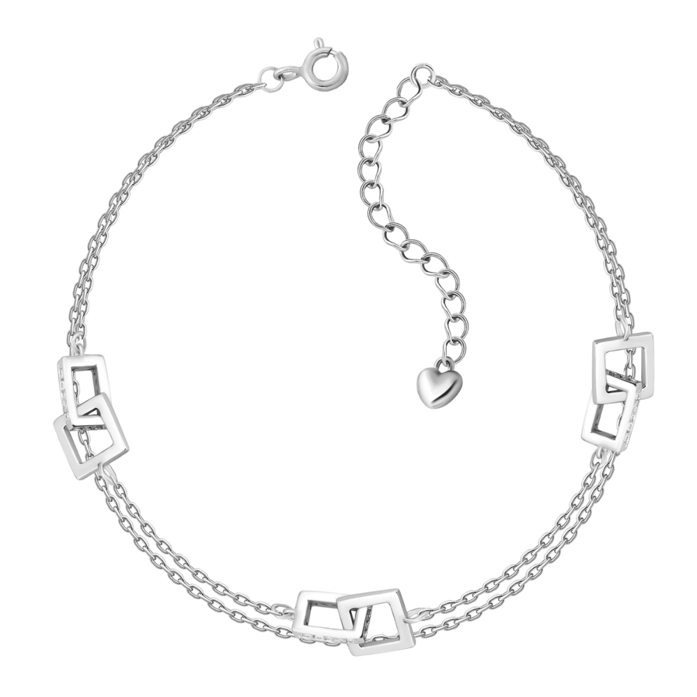 Серебряный браслет с фианитами. Артикул UG5BR34767