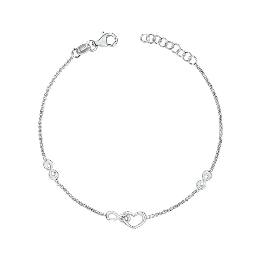 Срібний браслет "Серце"  без вставки BRT  10296 P-B/12