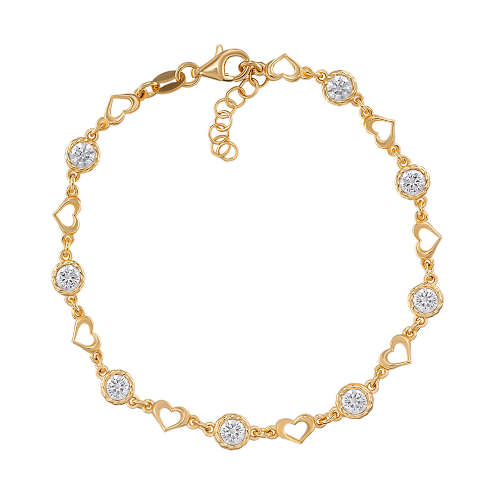 Серебряный позолоченный браслет с фианитами. Артикул BRT  10925 G-B/20/1