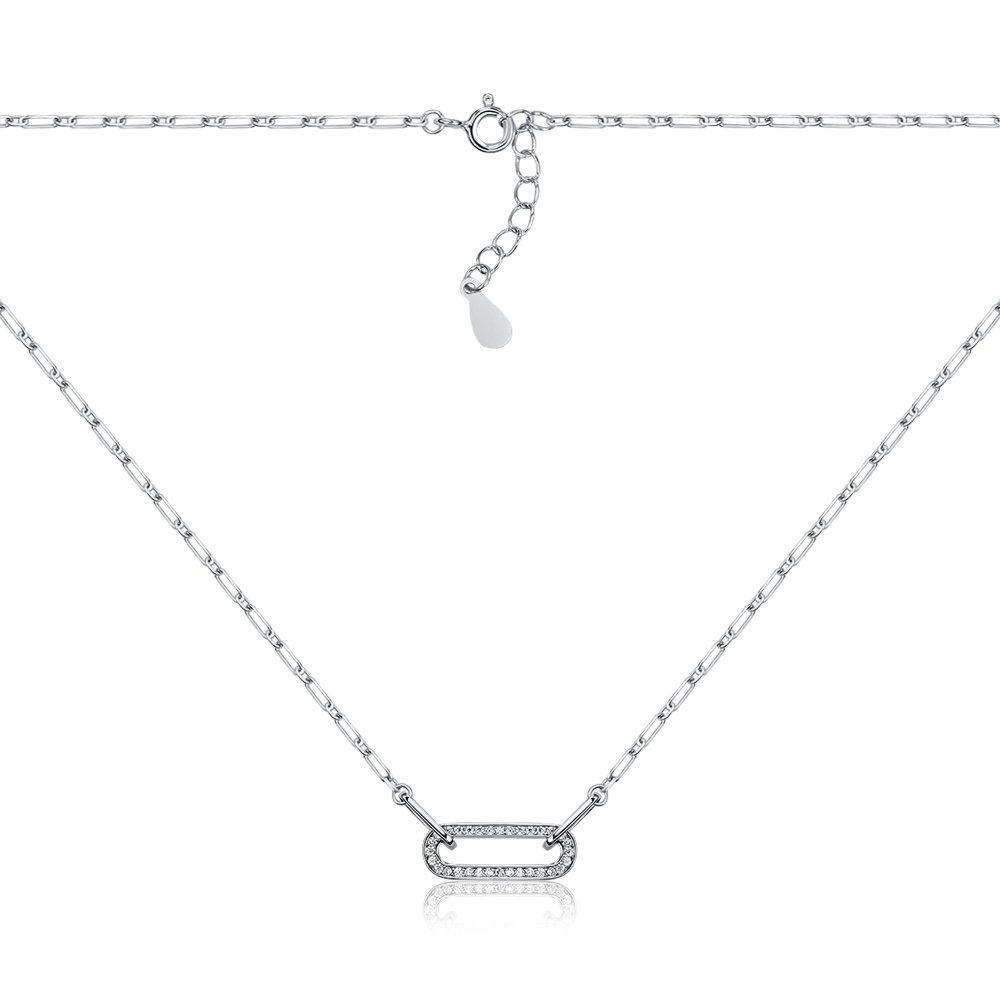 Срібне кольє з фіанітами C01332-K/12/1