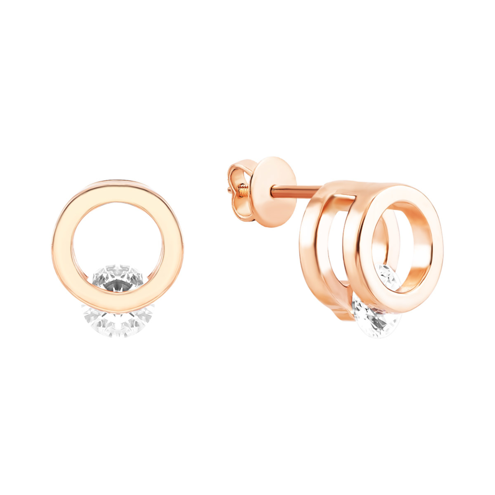 Золотые пуссеты с фианитами Royal. Артикул UG5С4017G Royal