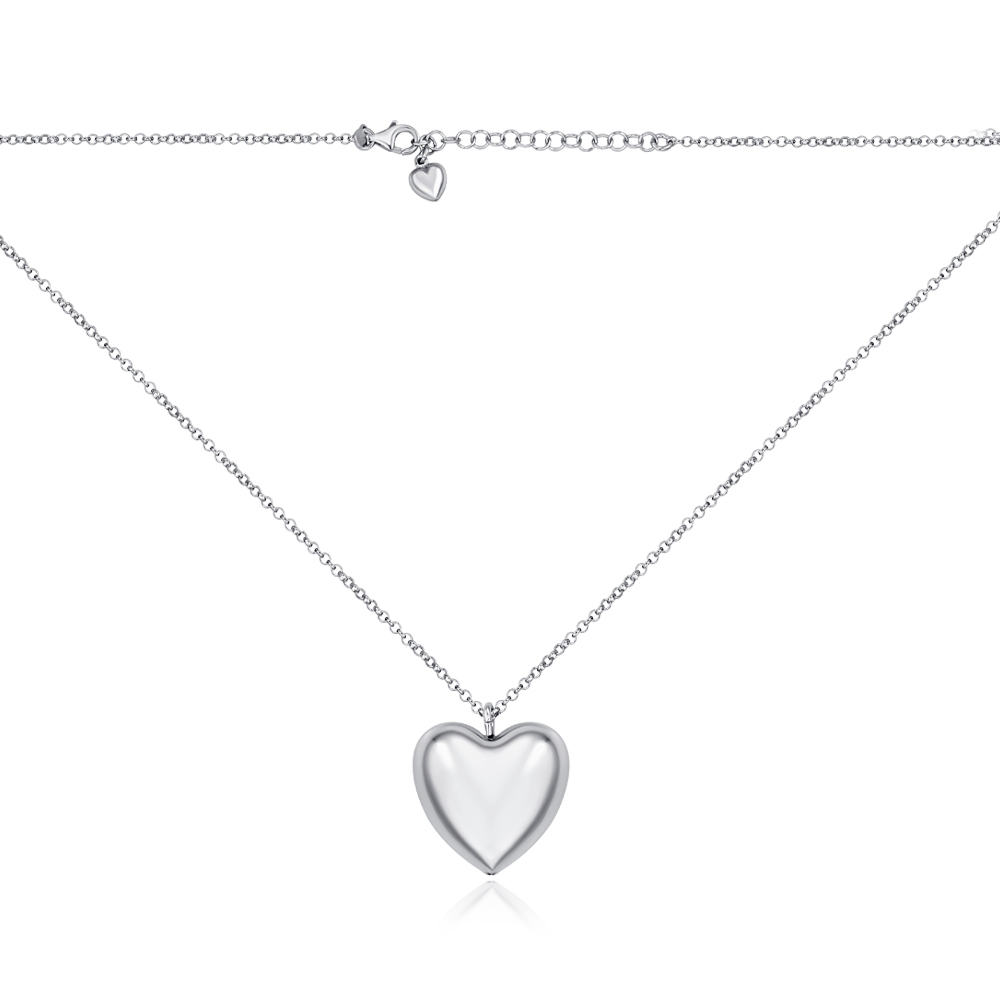 Срібне кольє "Серце" з підвіскою без вставки CCHXD000007-K/12