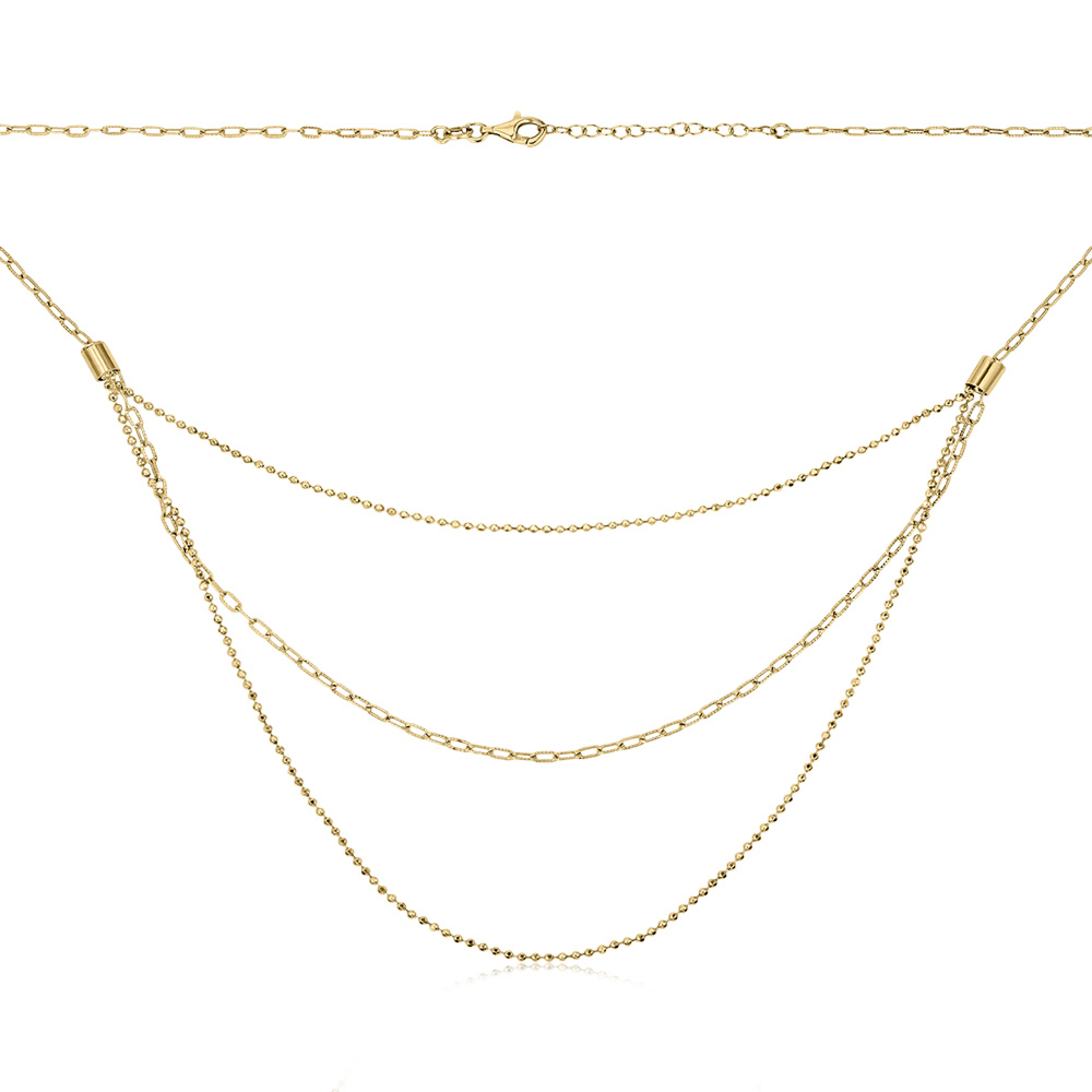 Серебряное позолоченное колье без вставки CLT  11684 G-K/20