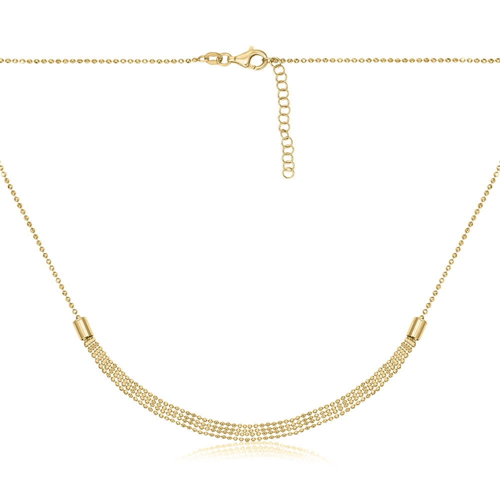 Серебряное позолоченное колье без вставки CLT  11687 G-K/20