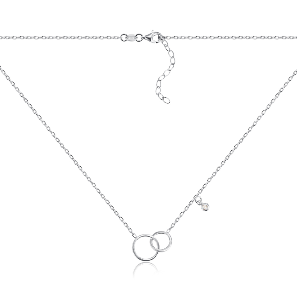 Серебряное колье с фианитом. Артикул CLT_11966-K/12/1