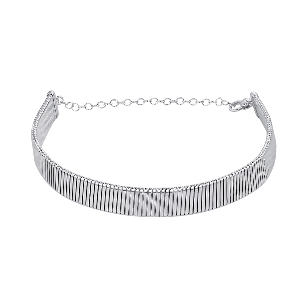 Жесткое серебряное колье без вставки CTBXD000018-K/12