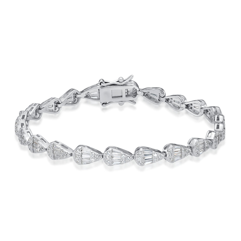 Серебряный браслет с фианитами. Артикул D00449-B/12/1