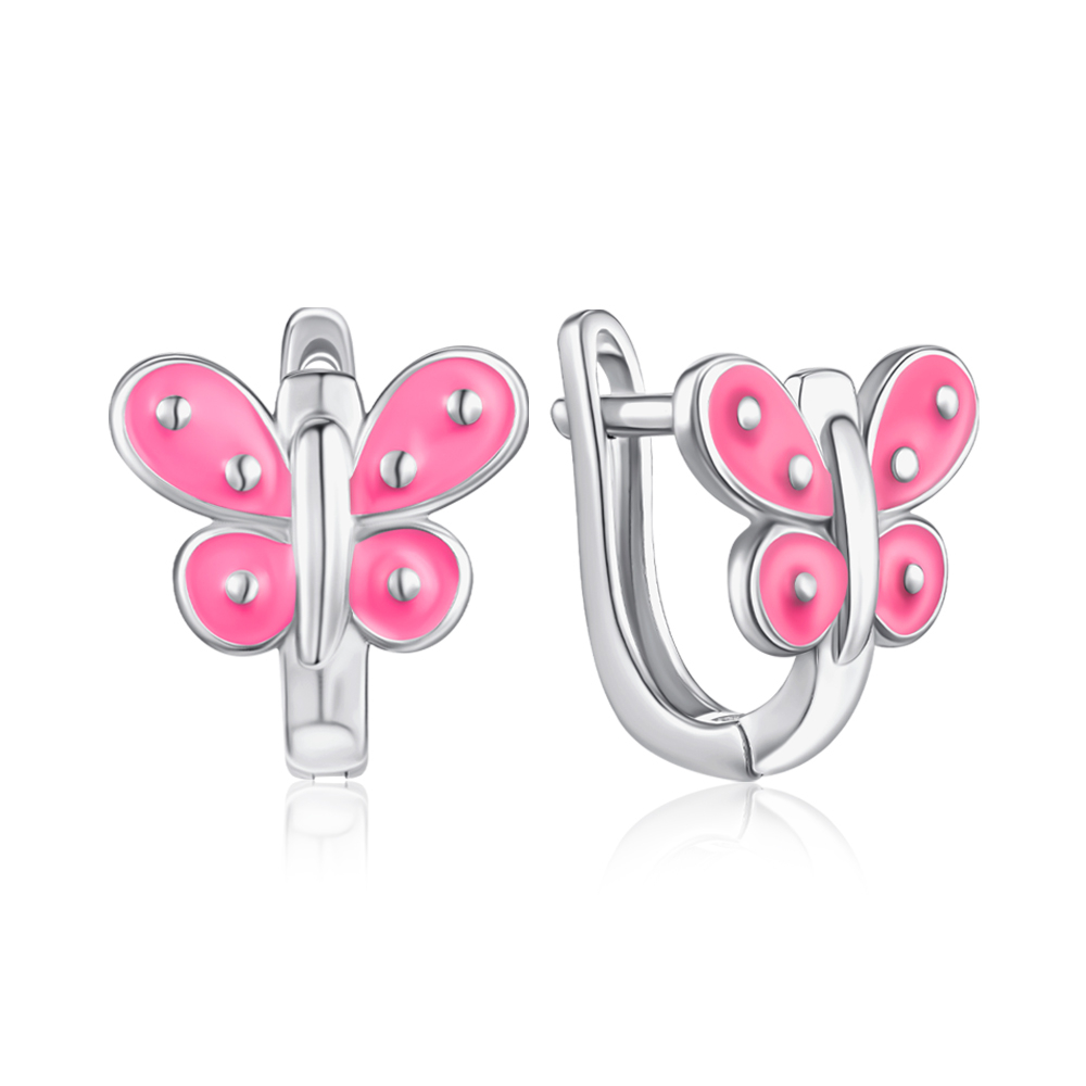 Серебряные сережки с эмалью DE06706-E/12/849