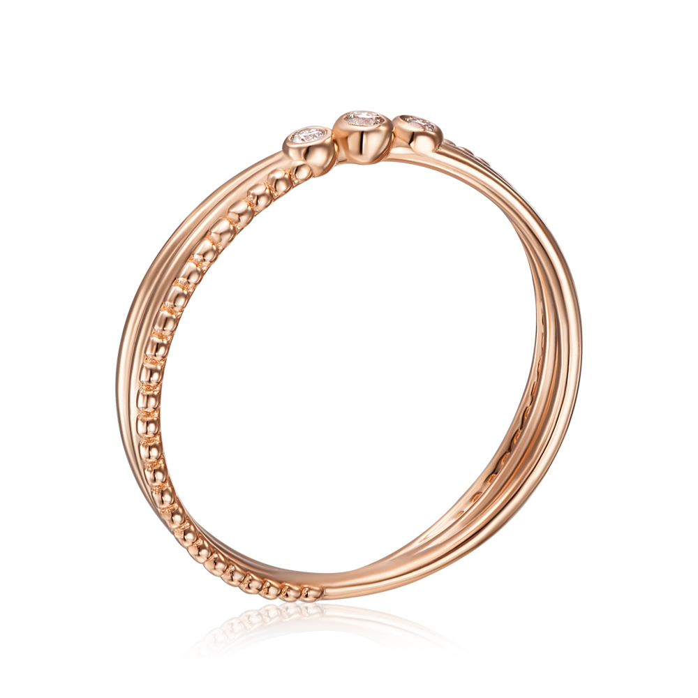 Золотое кольцо с бриллиантами. Артикул DNR0078-05-R/01/10896