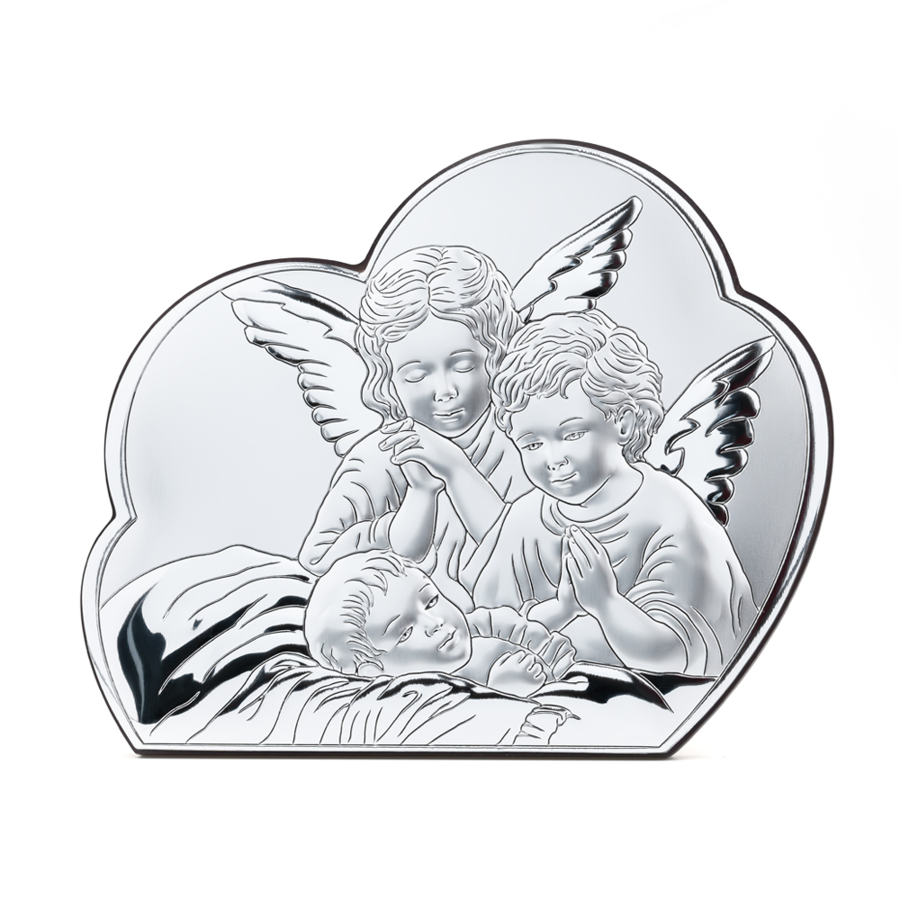Серебряная икона Ангелочки 81256.4L