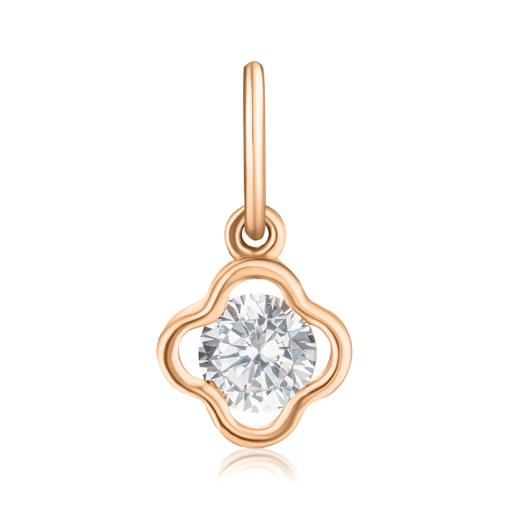 Золота підвіска з фіанітом S315841-P/01/1