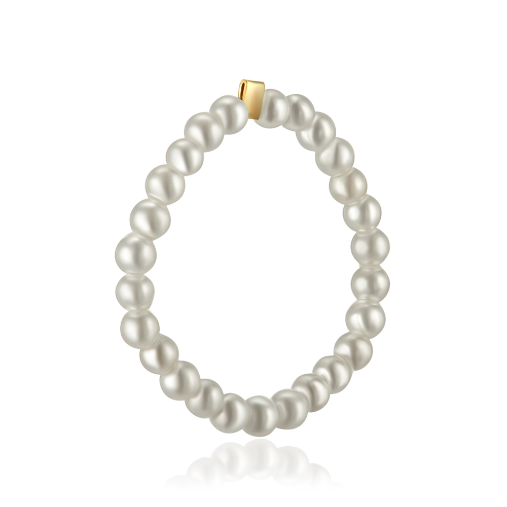 Серебряное кольцо с жемчугом. Артикул DY120757-S-G-WH-R/20/4825
