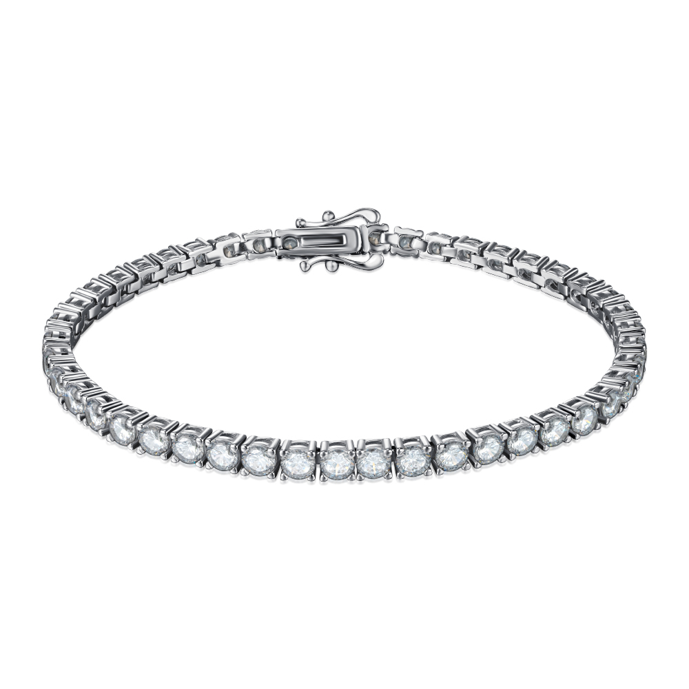 Серебряный браслет с фианитами. Артикул DY150171-S-W-WH-B/12/1