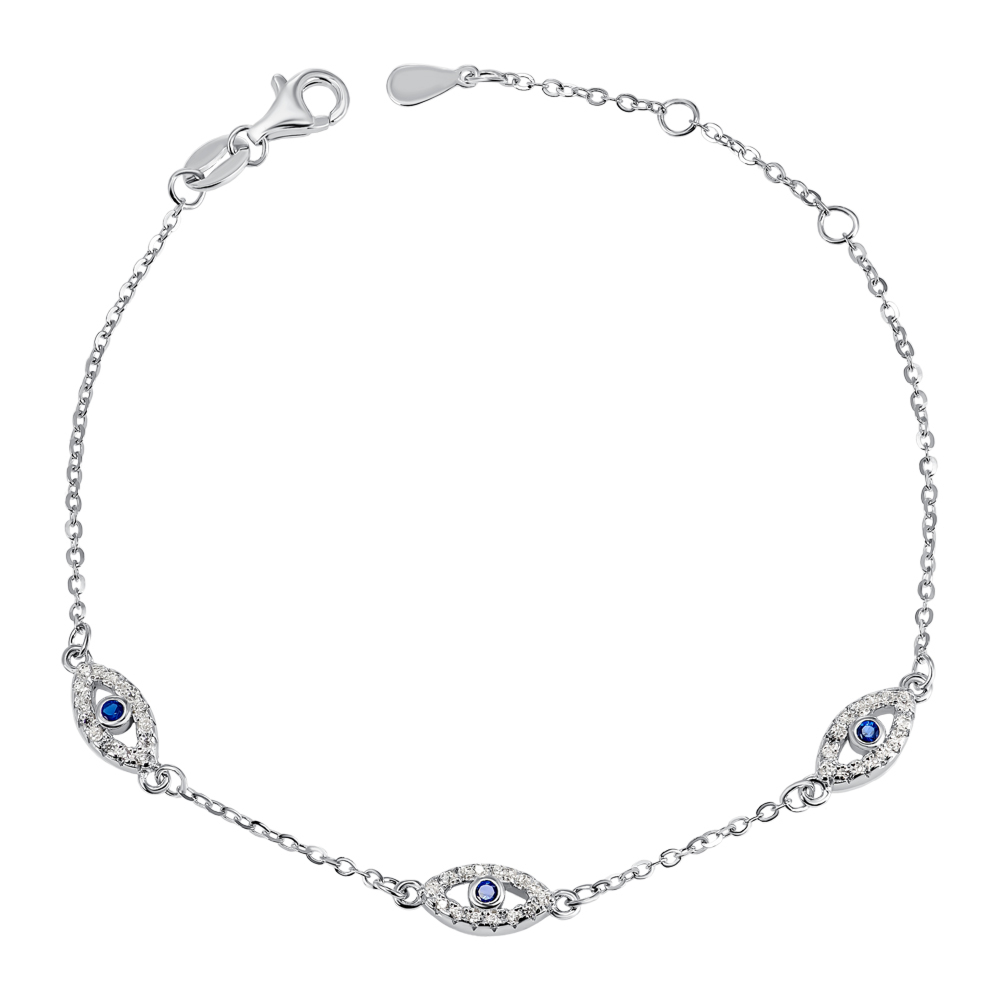 Серебряный браслет с фианитами. Артикул DY150192-S-W-BA-B/12/1511