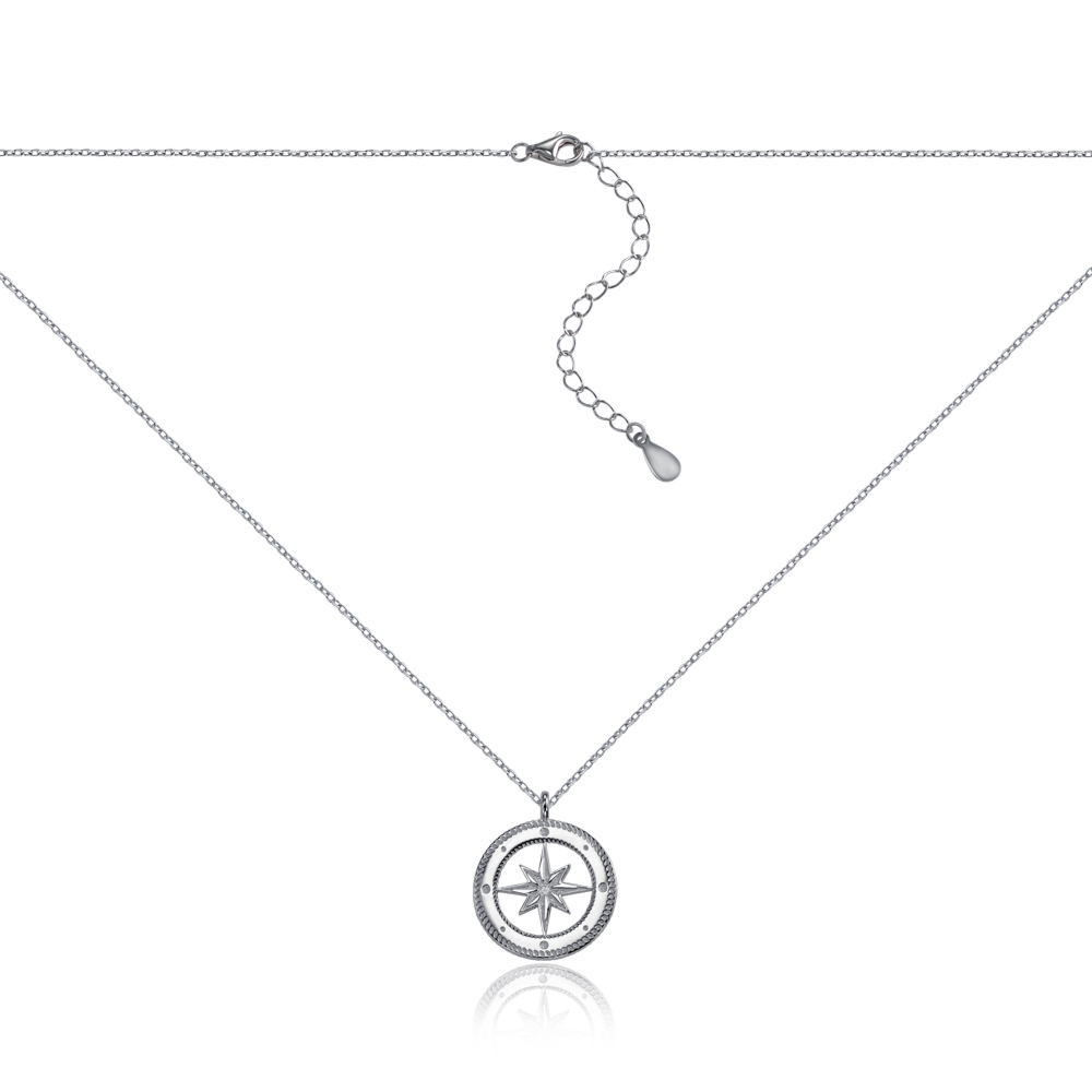 Срібне кольє без вставки DY190069-S-W-NA-K/12