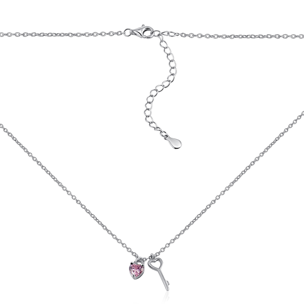Серебряное колье с фианитом. Артикул DY190507-S-W-PK-K/12/1504