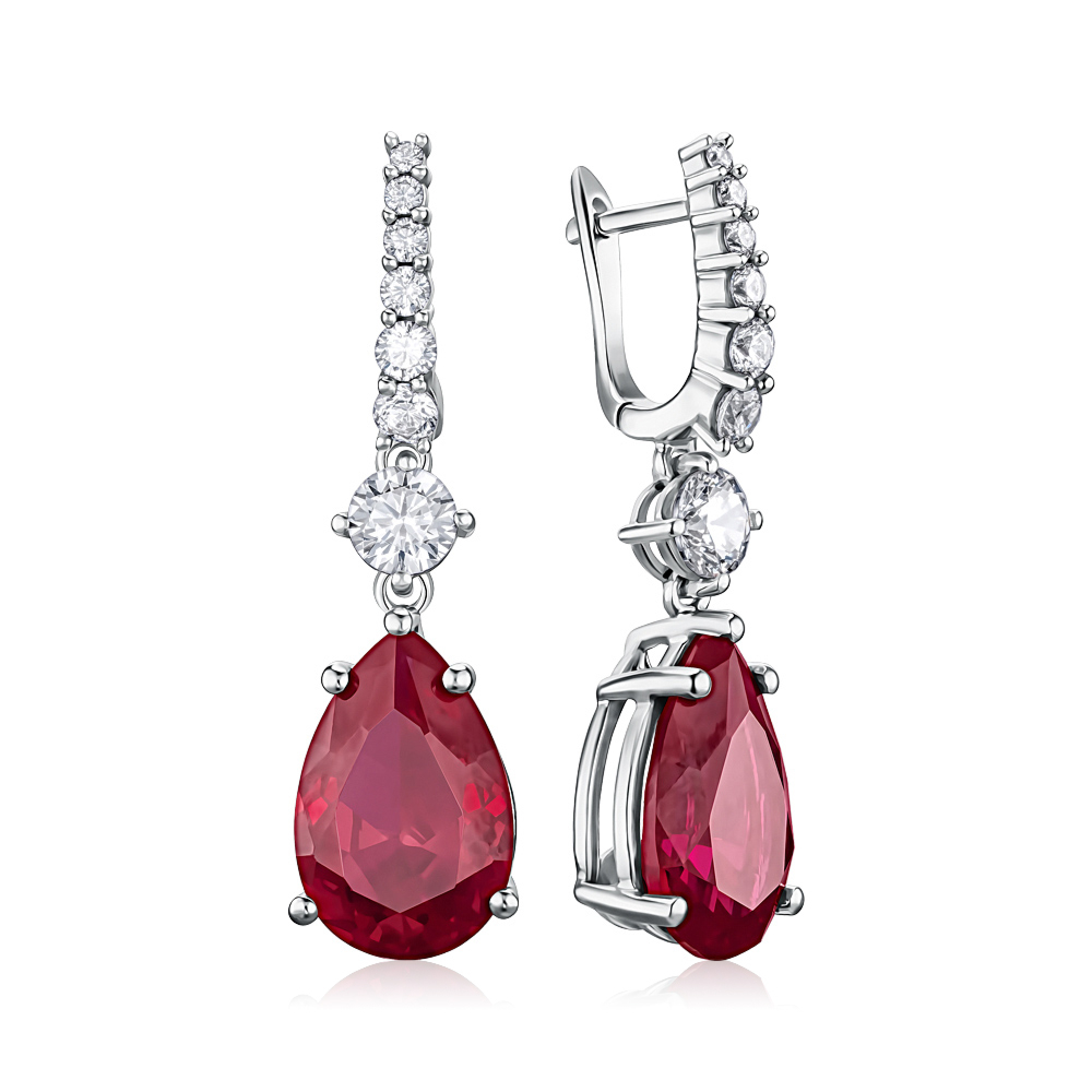 Срібні сережки з фіанітами E02420-3-E/12/3704