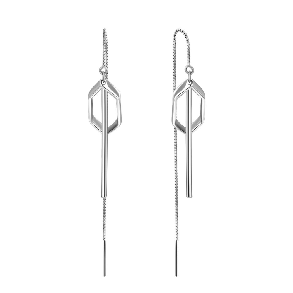 Серебряные серьги-протяжки (продевка). Артикул UG5EA58799