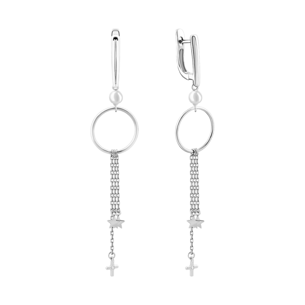 Серебряные серьги-подвески. Артикул UG5EA59276
