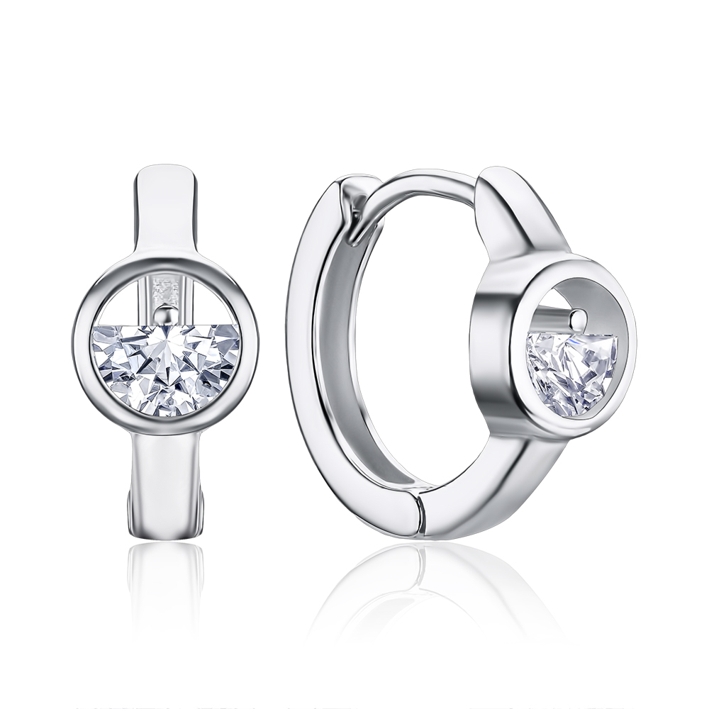 Серебряные серьги с фианитами EA63581-E/12/1