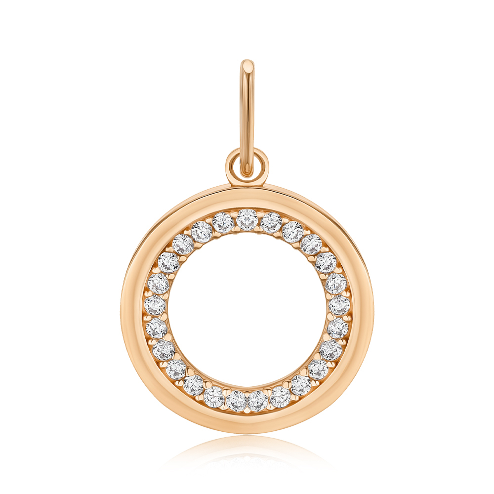 Золота підвіска з фіанітами F-1026-P/01/1