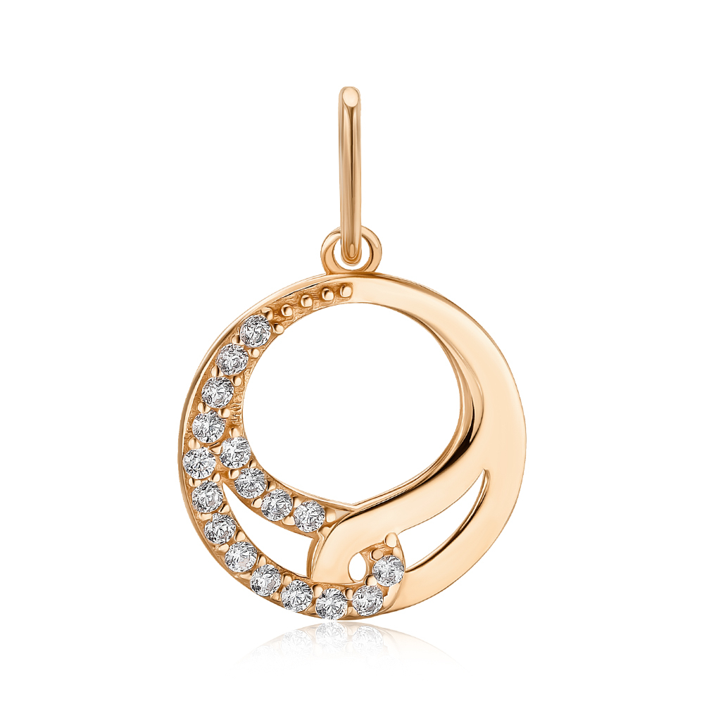 Золота підвіска з фіанітами F-1028-P/01/1