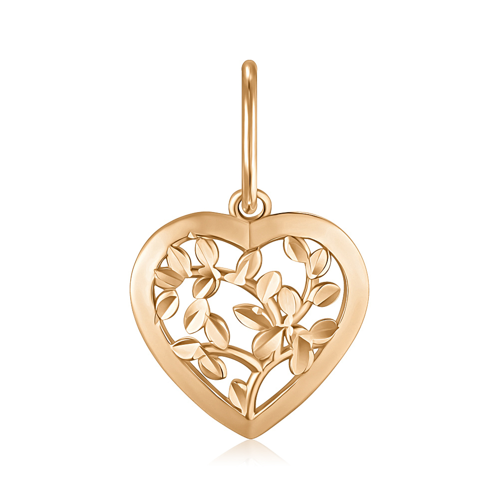 Золотая подвеска «Сердце» без вставки F-1062-P/01