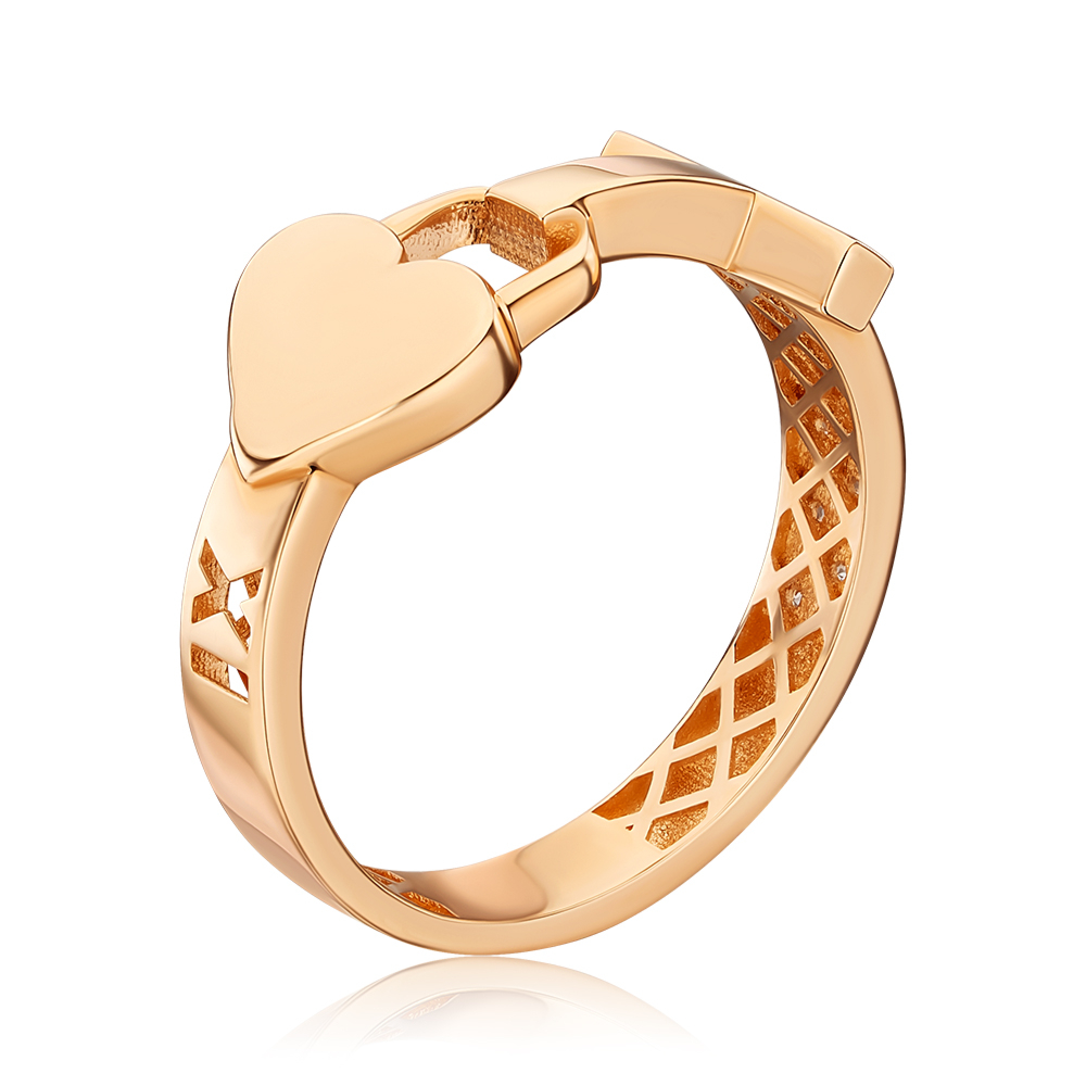 Золота каблучка з фіанітами F-1245-R/01/1