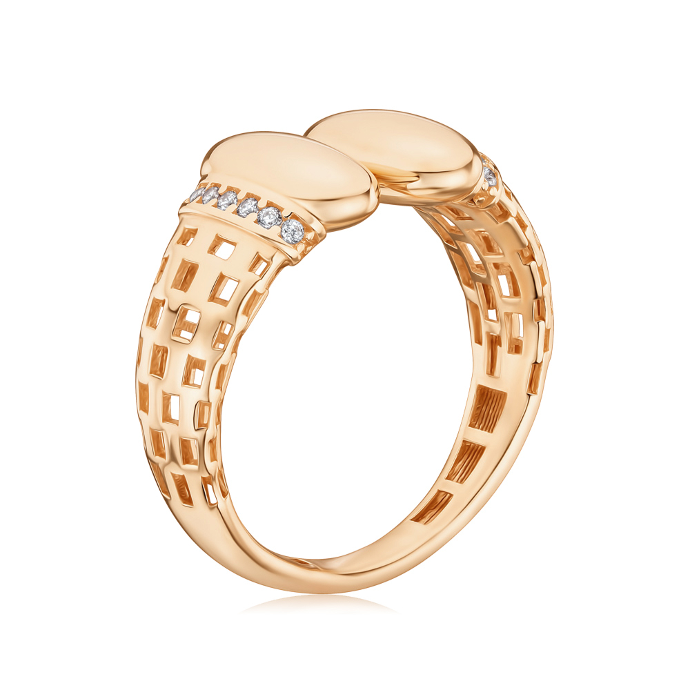 Золотое кольцо с фианитами F-1279-R/01/1