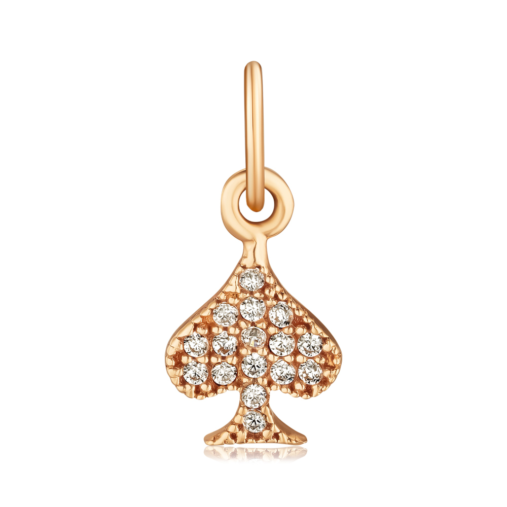 Золота підвіска з фіанітами F-1355-P/01/1