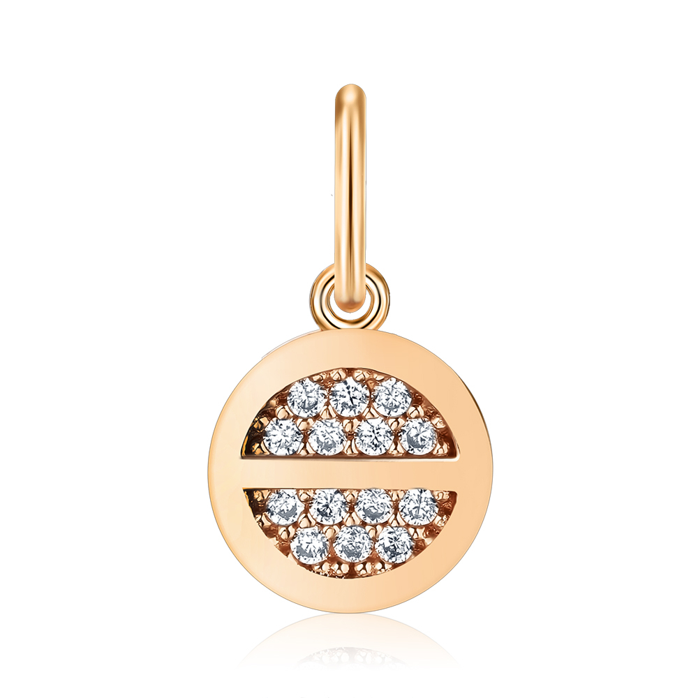 Золотая подвеска с фианитами F-1410-P/01/1