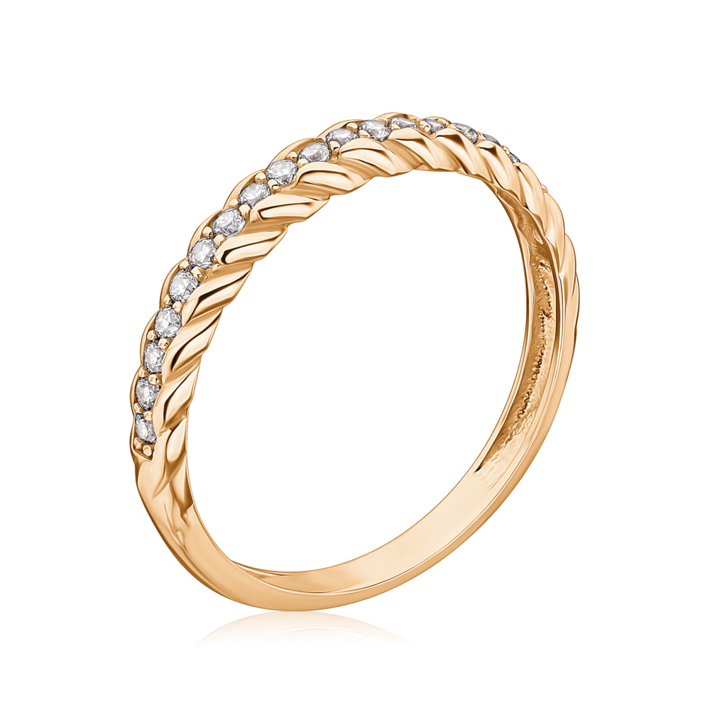 Золота каблучка з фіанітами F-1440-R/01/1
