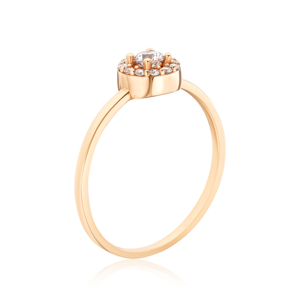 Золота каблучка з фіанітами F-2535-R/01/1