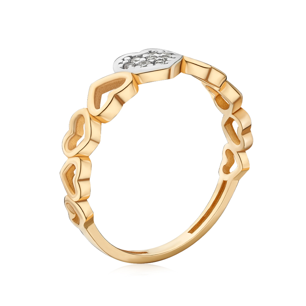Золота каблучка з фіанітами F-2545-R/01/1