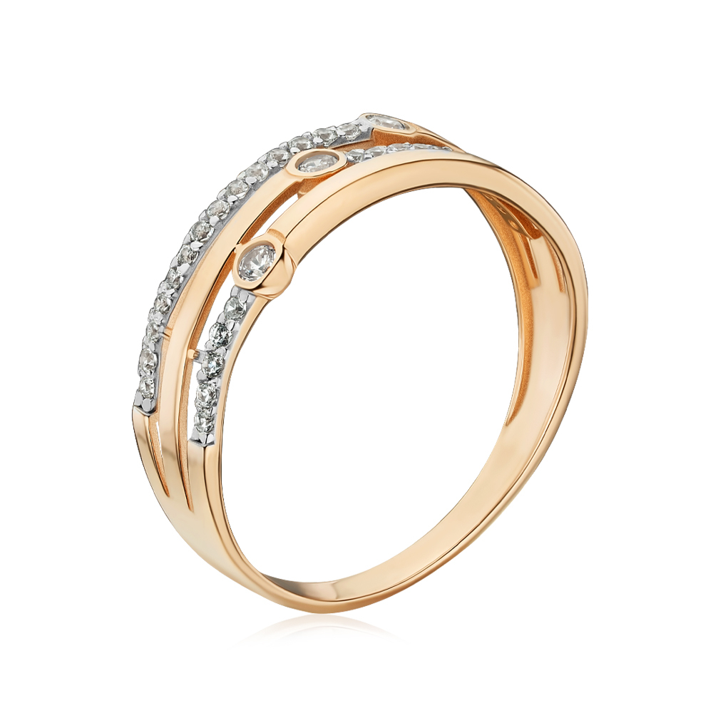 Золотое кольцо с фианитами F-2588-R/01/1