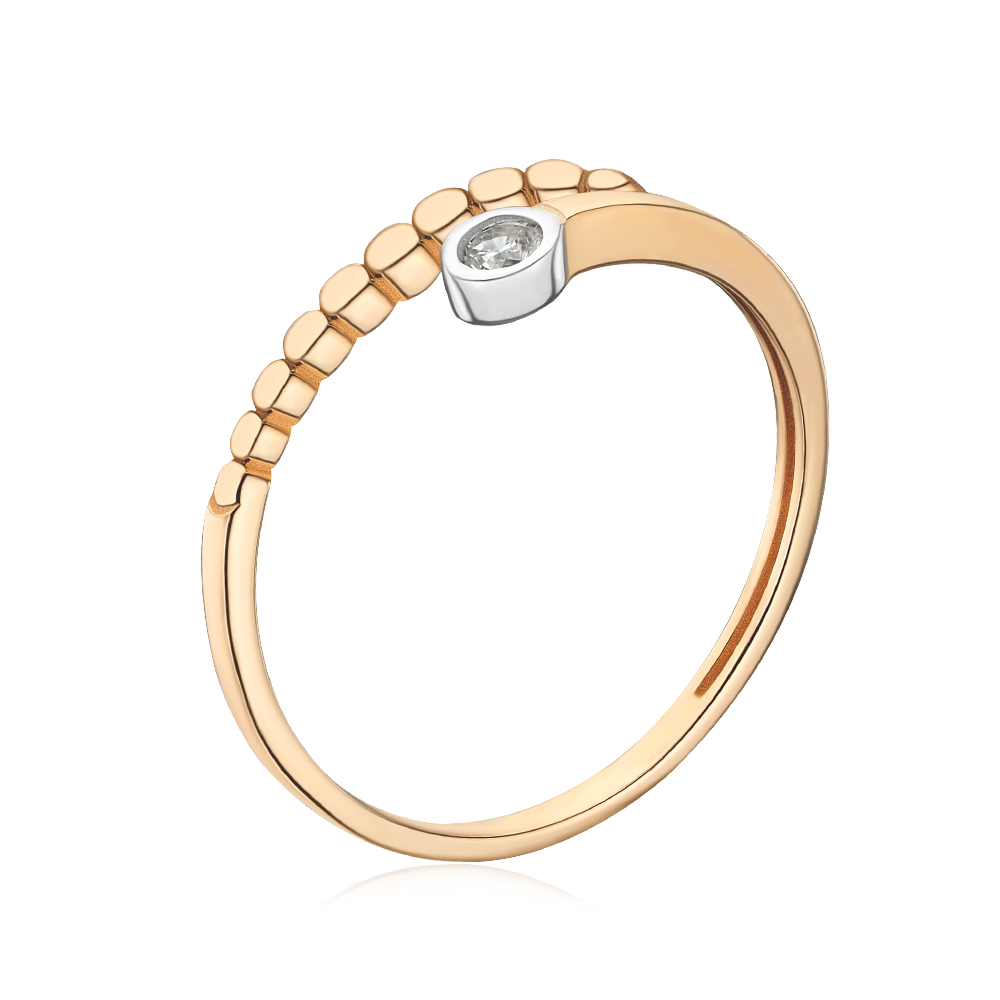 Золотое кольцо с фианитом F-2591-R/01/1
