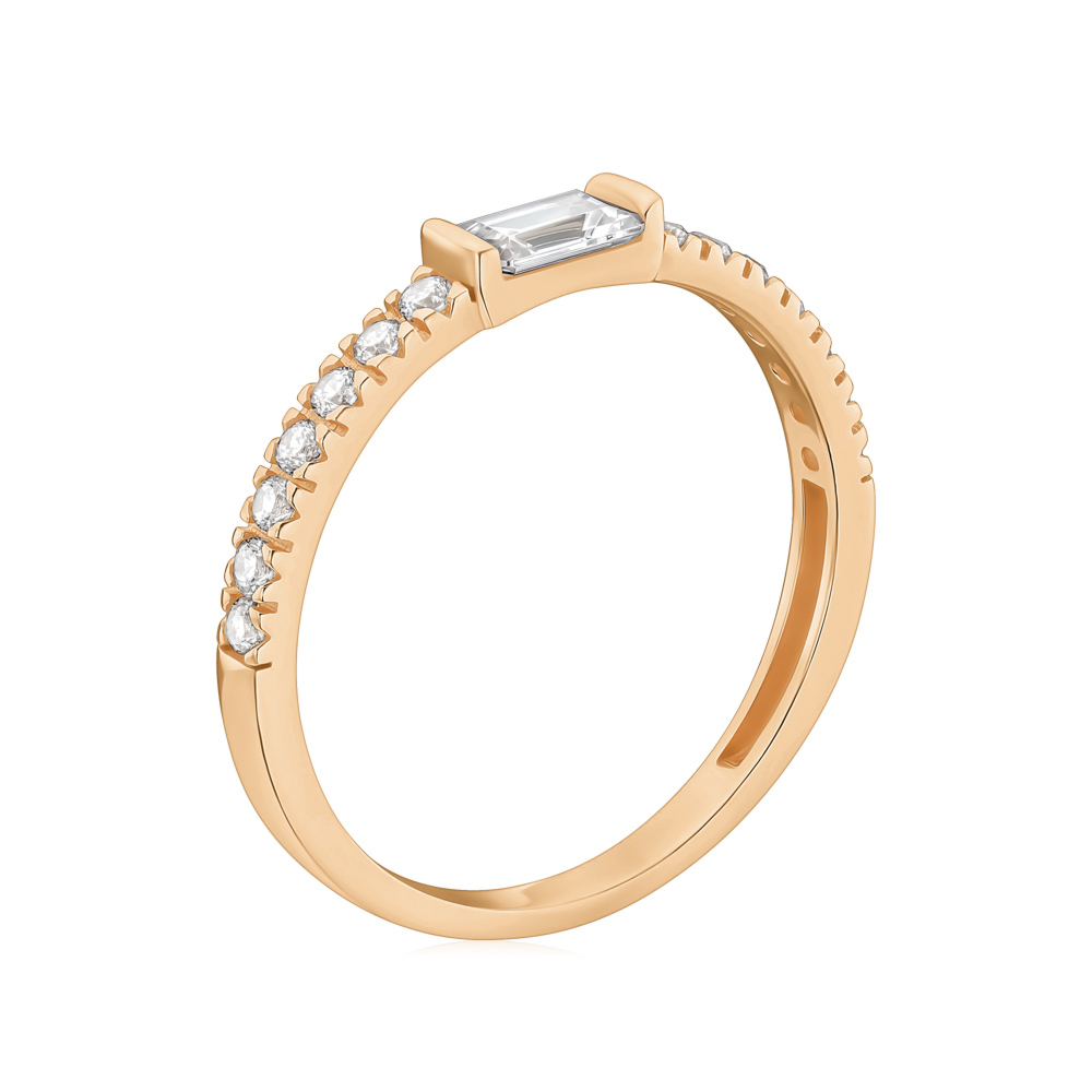 Золота каблучка з фіанітами F-2596-1-R/01/1