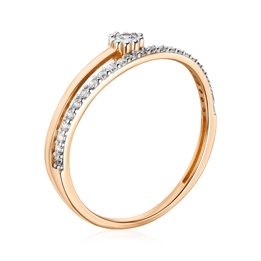 Золотое кольцо с фианитами F-2611-R/01/1