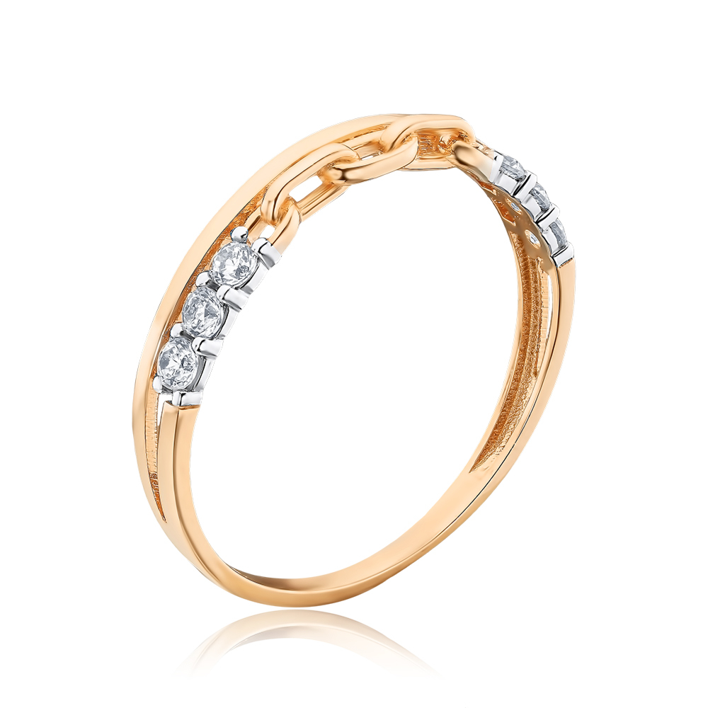 Золотое кольцо с фианитами F-2615-R/01/1
